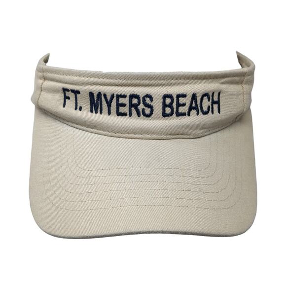 Ft. Myers Beach Strapback Visor Hat Brown One Size Adjustable Jhats - Picture 1 of 9
